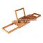 Premium Bamboo Bathtub Tray Caddy Wood Bath Tray Expandable with Book and Wine Holder