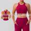Ribbed High Impact Backless Crop Sports Bras Women Racer Back Custom Crop Gym Tops 75nylon 25spandex