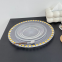 Gold Edge Beaded Acrylic Plate Charger Clear Round Table Dishes For Wedding