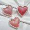 Hot Sale Red Cheeks with Glossy Powder OEM love Heart Face Blusher Palette with High Lighter High Quality