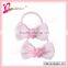 2014 South America hot sale flower grosgrain elastic ribbon bow ponyholder for girls (XH4001-371)