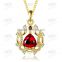 trendy geometric jewelry necklaces/red zircon necklace/vintage necklace