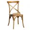 French Bistro Style dining room chair oak wood X back chair