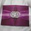 Purple Silk Wedding Invitation with embellishment