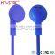 Fashion Flat Cable Cheap Plastic Earphones with Remote Control for Smart Phone MP3 Music Player