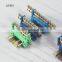 Deep blue, blue and green electrical screw