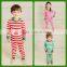 Best quality Wholesale children plain cotton pattern Christmas 2015 kids red white stripes pajamas