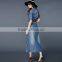 2015 european designer fashion high quality slim denim long dress for women