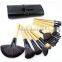 24pcs Pony Hair Makeup Brushes set Professional Wood Handle Burlywood blush/foundation/powder/concealer brush/ shadow/eyeliner