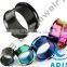 Stainless steel custom high polish ear jewelry double flare ear plug tunnel