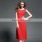 2016 Summer Fashion High Quality Long One Piece Dress Lady Pleated Sleeveless Red Black Maxi Dresses For Women Ladies