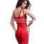 2015 original selling high quality clubwear bandage dress custom plus size ladies tight red mini dress