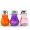round shape glass spice jar wholesale with metal hole lid