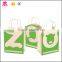 White kraft paper with pink printing square bottom shopping paper bag with plastic handle