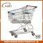 Metal wire steel supermarket trolley for shopping