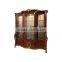 Luxurious French Classic Dining Table With Upholstery Dining Chairs And Side Board With Mirror(MOQ=1 SET)