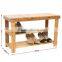 2 Tier Natural Bamboo Shoe Rack Bench Storage Organiser Holder 70 x 28 x 45cm