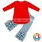 Wholesale Girls Ruffle Pants Sets Childrens Ruffle Jeans Cheap Price Girls Denim Ruffle Pants