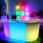 Modern commerical high quality PE partable plastic LED bar counter with 16 colors change