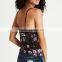 Wholesale Apparel Open Back V Neck Spaghetti Strap Women Floral Printed Sexy Tank Top