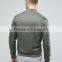 Best Price High Quality New Design Durable Ribbed Collar Cotton Spandex Grey Slim Fit Zip Opening Casual Men Plain Bomber Jacket