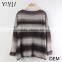 Trendy women three-quarter sleeve crewneck Gradient coffee Color jumper with pocket
