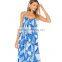 Custom print bohemian dress plus size flowing one piece maxi dress