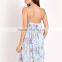 Free size flowy crepe boho lace floral women printed relaxed fit maxi dress