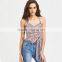 Bownot and stripe tank top, ladies fashion new design clothing 2017