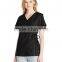 Women's Easy-Fit Mock-Wrap Scrub Shirt/Blouse Top with Adjustable Side Tie