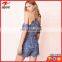 OEM service floral lace off-the-shoulder romper women short jumpsuit wholesale