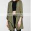 Styleish and classic collarless draped open front trench jacket of women NT201