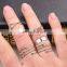 Punk Gold Silver Stack Above Knuckle Ring Band Midi Finger Rings Set 6PCS/Set