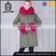 Wester style warm winter coat with fur collar for women