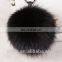 Colorful and fluffy real fox fur pompon ball key chain