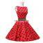 Grace Karin Knee Length Big Polka Dots Cotton Retro Vintage Dresses 50s Pinup Plus Size CL6086-7