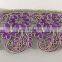 High quality beautiful purple flower embroidered organza lace trim