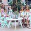 Mother Daughter Matching Family Floral Dresses Off Shoulder Pineapple Short Sleeve Women Girls Long Maxi Dress Girl Clothing 1PC