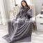 Custom lazy nap sofa casual shawl with sleeves warm blanket