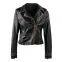 2021NEW FASHION WASHED LADIES' GENUINE SHEEPSKIN MOTORCYCLE  LEATHER JACKET