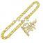 Custom Name HipHop Jewelry 26 Iced Out Diamond Cursive Baguette Letter Name Bling Pendant Necklace