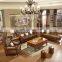Luxurious European Style Wooden Structure Sofa Set Leather Living Room Sofa