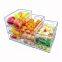 Stackable Refrigerator Organizer Bin Clear Kitchen Organizer Container Bins with Handles for Pantry, Cabinets, Shelves, Drawer, Freezer - Food Safe, BPA Free