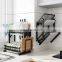 K&B space saving double layer foldable dish rack standing stainless steel dish rack