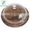 Eco-friendly Acacia Wood Cheese Serving Board with Acrylic Cover Round Chopping Block Tray with Lid Cake Bread Storage Platter