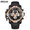 BREAK 5601 Men'S Fashion Casual Silicone Quartz Auto Date Luminous Pointer Watch