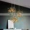 Single Head Modern Fancy Ceiling Lamp Silver Leaf Style Chandelier Chrome LED Pendant Light