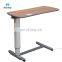 Top Sale Cheap Hospital Gas-spring Adjustable Height Plastic Overbed Table Overbed Panel For Patient Dinning