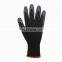 13guage black work gloves latex coated work gloves crinkle latex gloves good quality