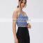 New Sexy Y Back Yoga Crop Top Women Gym Sports Long Line Bra Fitness Yoga Apparel Workout Running Wear Tank Top